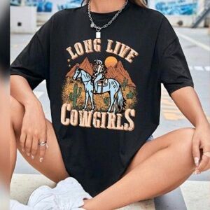 NWOT SHEIN Western “Long Live Cowgirls” T-Shirt XL